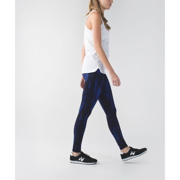 Lululemon Wunder Nightsky Harbor Blue Black Under Pant Full-On Luon Roll Down 6 - Picture 5 of 10